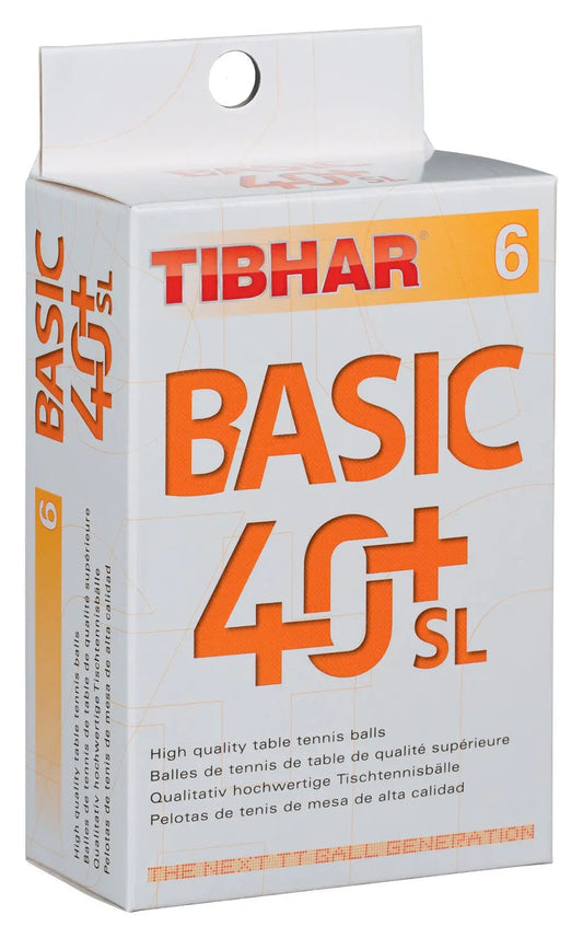 Tibhar Ball Basic 40+ SL white (6) Tibhar SE - tabletennisstore.eu