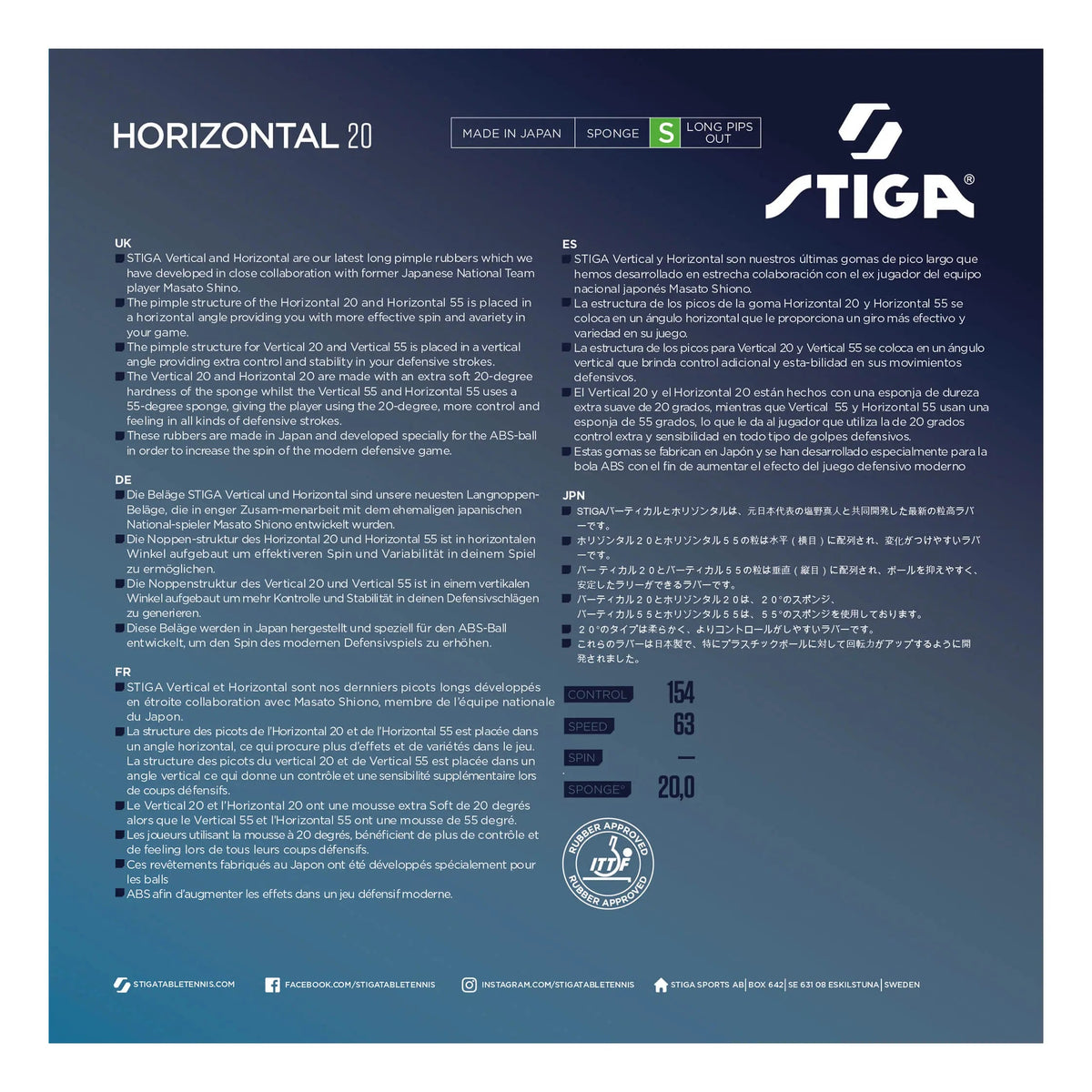 Stiga Horizontal 20 Stiga SE - tabletennisstore.eu